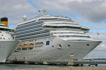 cruise liners on the jetty