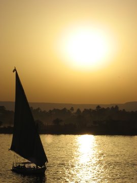 egypte (nil) - coucher de soleil