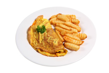 omelette & fries