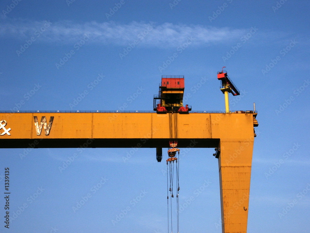 Wall mural shipping crane