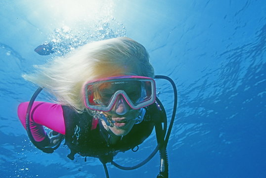 young woman underwater