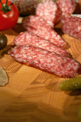 salami.tasty slices.