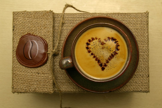 coffee with chocolate heart