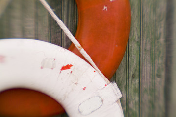 orange and white lifesavers