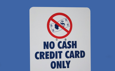 no cash sign