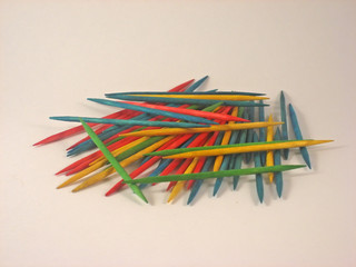 multi-colored toothpicks