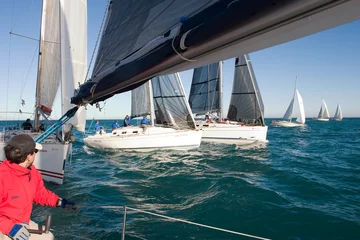 Crédence de cuisine en verre imprimé Naviguer sailboat race