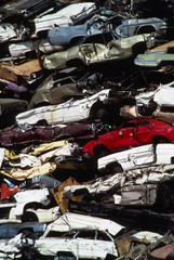 pile of cars ready for salvage