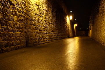 jerusalem street at night