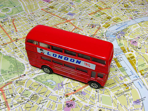 mapa de londres con autob&uacute;s