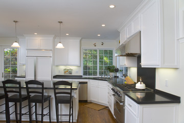 newly remodeled white kitchen
