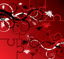 puzzle floral background, elements for design