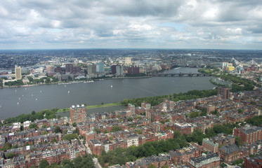 city view with the river.