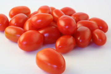 grape tomatoes on white