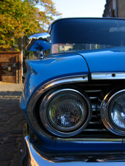 Fototapeta premium classic blue retro car
