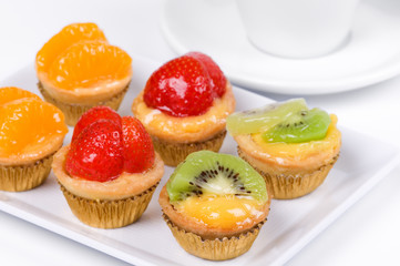 cakes with fruits