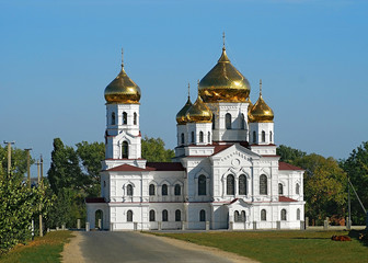 Fototapeta na wymiar trinity church in novo-donetskaya