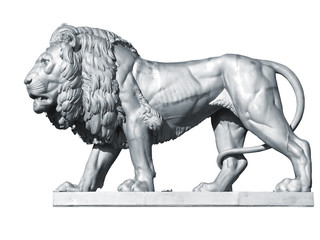 lion statue 3, silver
