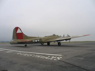 b-17 on the runway