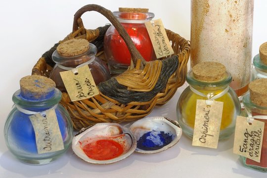 pigments servant &agrave; l'enluminure m&eacute;di&eacute;vale