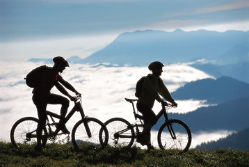 two mountainbikers