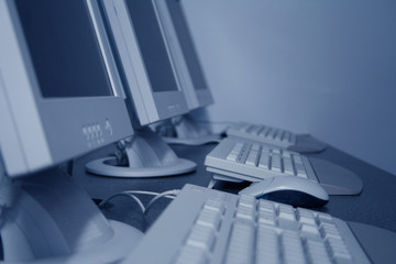 computer workstations - blue