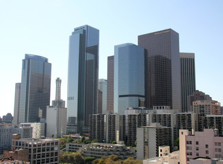 Fototapeta na wymiar Wieżowce w centrum Los Angeles