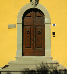 brown wood door in florence