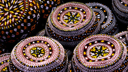 embroidered skull-caps