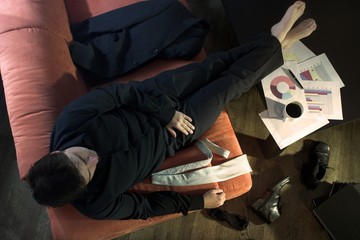 businessman takes a break