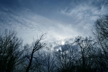 Fototapeta na wymiar dark sky in the afternoon