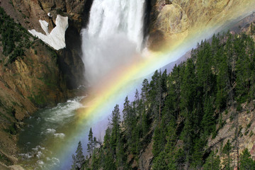 yellowstone waterfall rainbow
