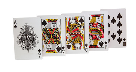 playing cards isolated - royal flush