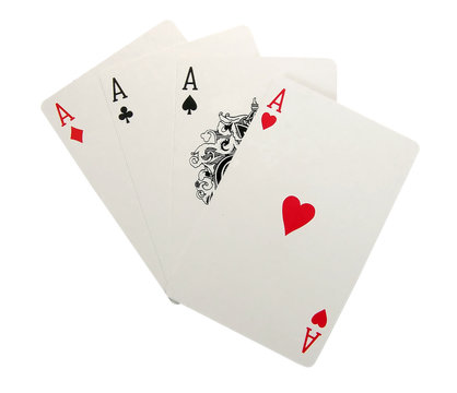 playing cards isolated - four of a kind