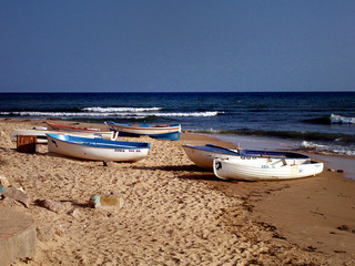 boat on hammeth beach tunisia