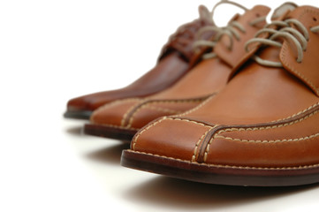 male leather shoes isolated in white
