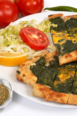 turkish pide - spinach