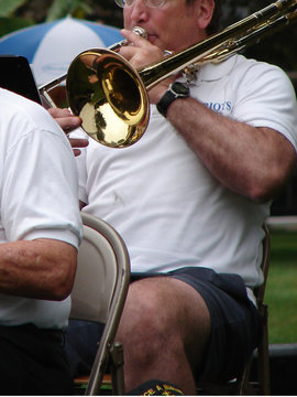 playing the trombone