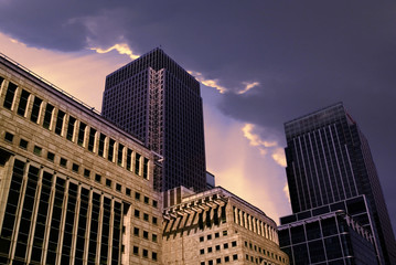 office block threatening sky overhead