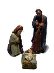 weihnachten maria, josef und krippe mit kind