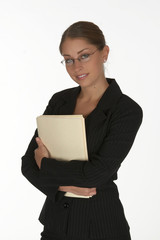 young business woman with folder
