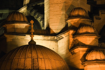yani cami at night, roof detail