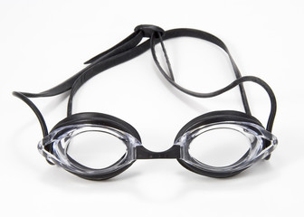 black swimming goggles front