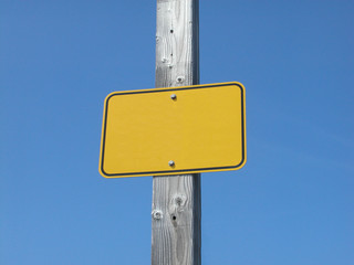 blank sign and post