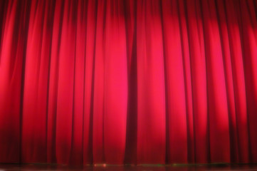 red stage curtain