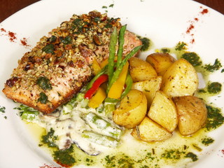 hazelnut herb crusted salmon