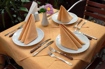 outdoor restaurant table