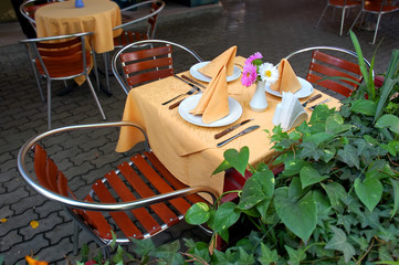 outdoor restaurant table