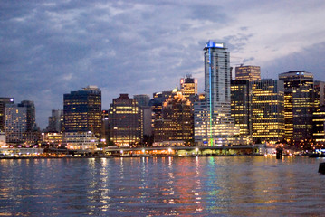 vancouver, bc, night skyline