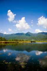 Fototapeta na wymiar mountains with their reflection on the lake2
